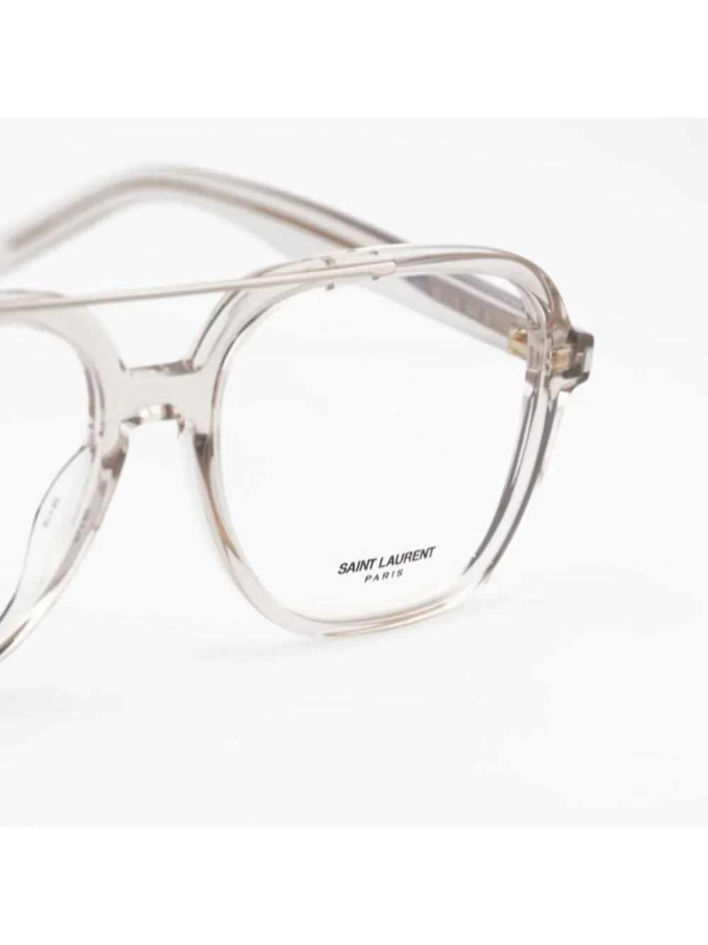 Saint Laurent SL545 OPT 003 Eyeglasses Shiny Beige 58mm Square Frame
